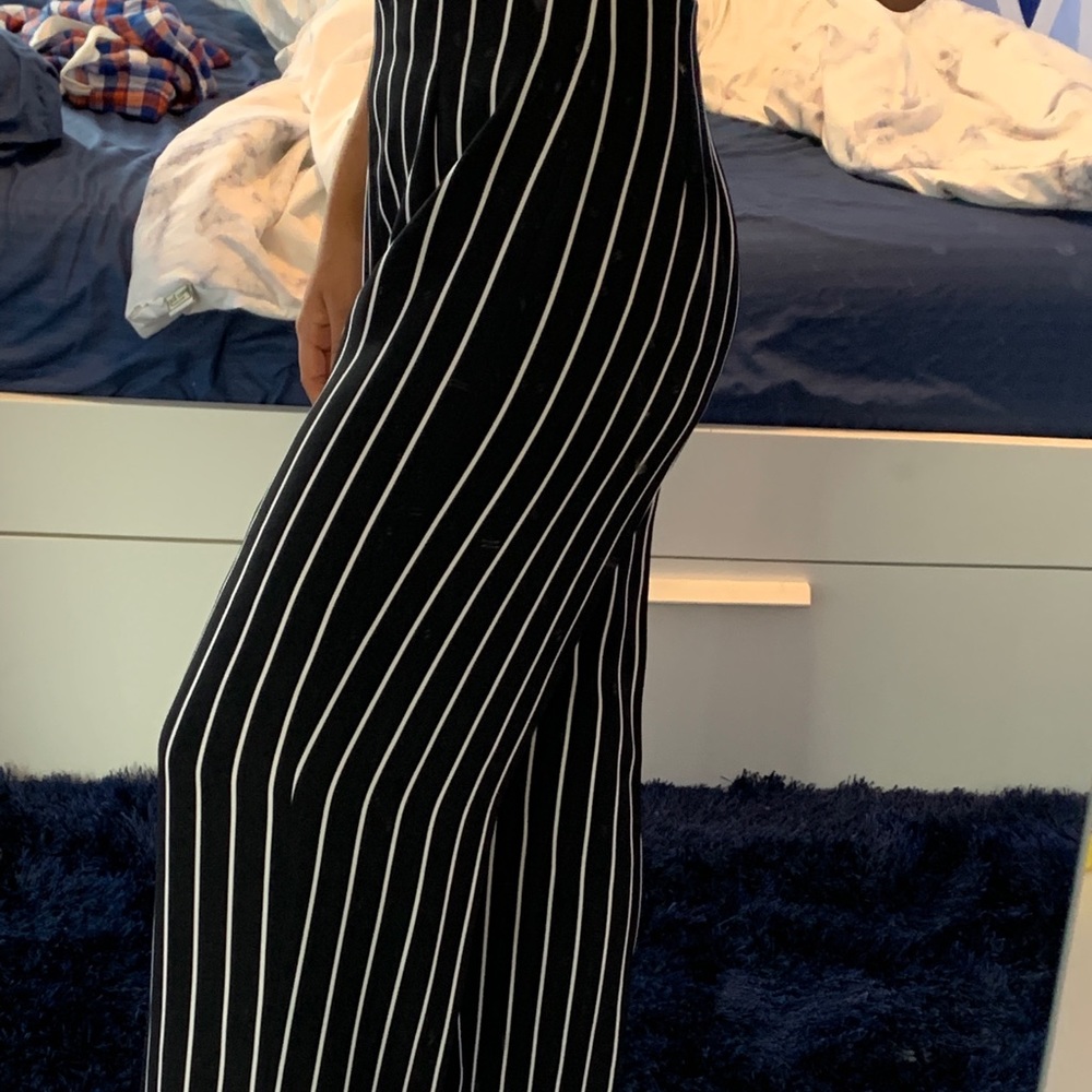 black and white striped pant